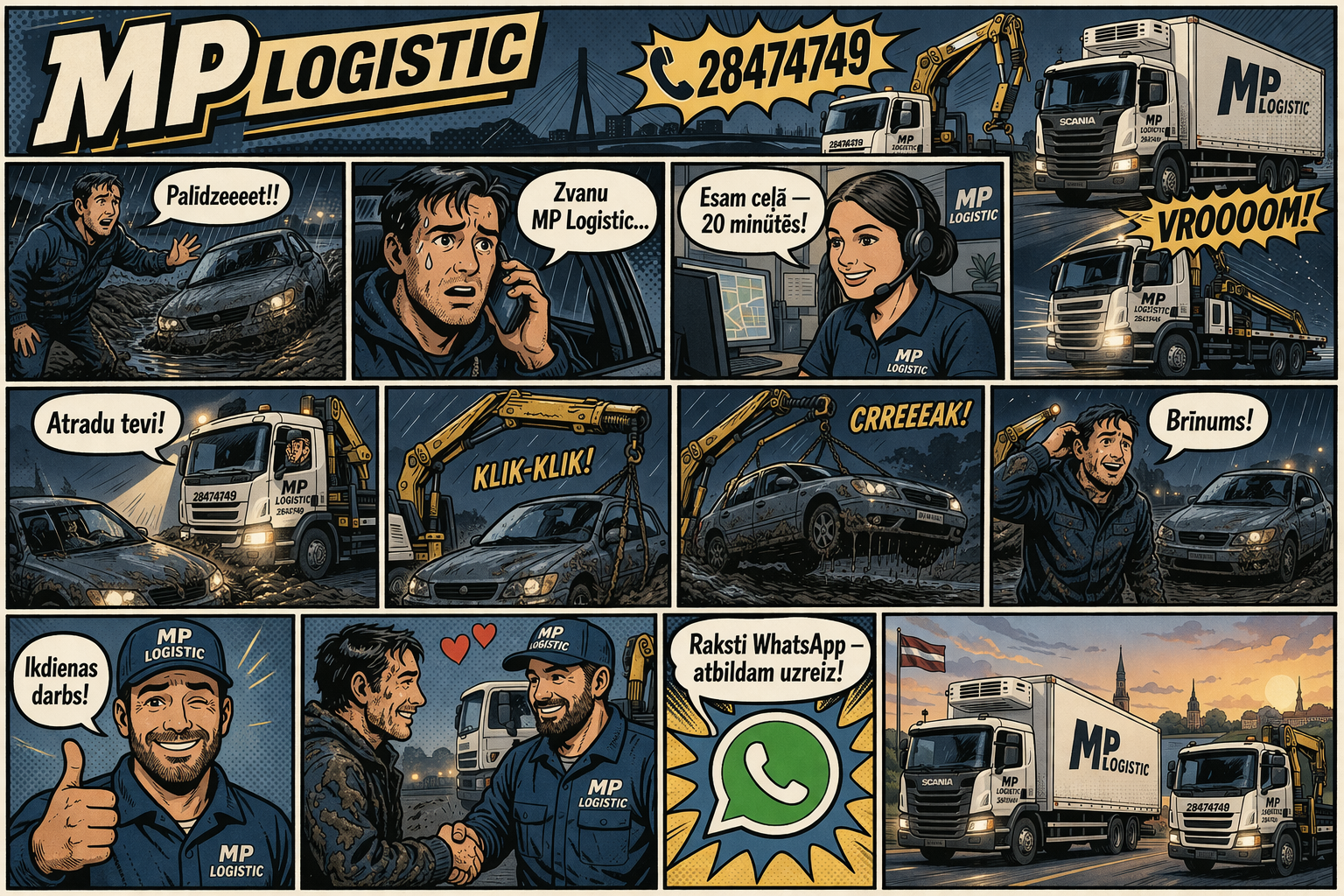 MP Logistic - kravu pārvadājumi un evakuators 24/7 Latvijā